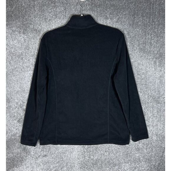 Lands End 1/4 Zip Pullover‎ Fleece Sweater Womens Size Medium 10-12 Black - Picture 2 of 6